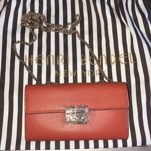 Henri Bendel Coral Wallet on a chain